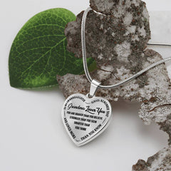 Engraved Grandma Loves You Heart Necklace, Personalized Gift