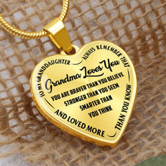 Engraved Grandma Loves You Heart Necklace, Personalized Gift
