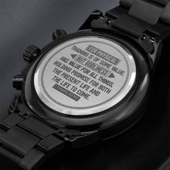 Engraved Men's Watch, Godliness Has Value, 1 Timothy 4:8, Personalized Gift