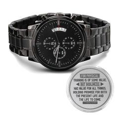 Engraved Men's Watch, Godliness Has Value, 1 Timothy 4:8, Personalized Gift