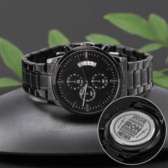 Engraved Iron Sharpens Iron Proverbs 27:17 Men's Watch, Personalized Gift
