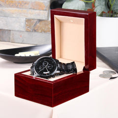 Engraved Men's Watch, Godliness Has Value, 1 Timothy 4:8, Personalized Gift