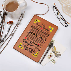 Engraved To My Daughter Proud Leather Journal, Personalized Gift