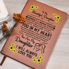 Engraved To My Daughter Proud Leather Journal, Personalized Gift
