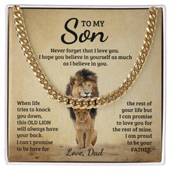 Engraved Never Forget Cuban Link Chain, Personalized Gift