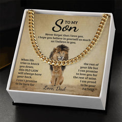 Engraved Never Forget Cuban Link Chain, Personalized Gift