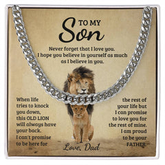 Engraved Never Forget Cuban Link Chain, Personalized Gift
