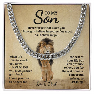 Engraved Never Forget Cuban Link Chain, Personalized Gift