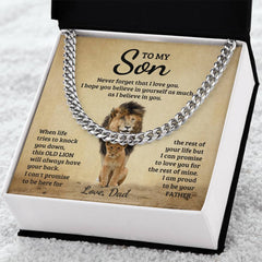 Engraved Never Forget Cuban Link Chain, Personalized Gift