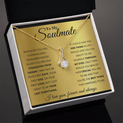 Engraved To My Soulmate Alluring Beauty Necklace, Personalized Gift