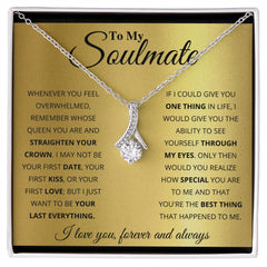 Engraved To My Soulmate Alluring Beauty Necklace, Personalized Gift