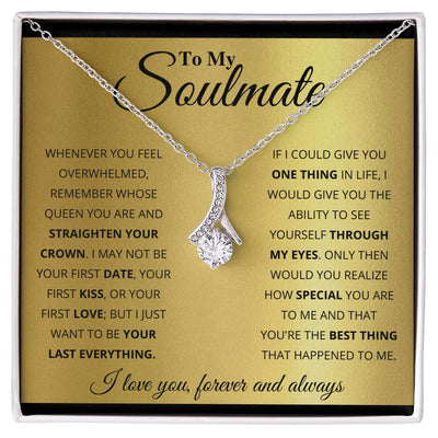 Engraved To My Soulmate Alluring Beauty Necklace, Personalized Gift