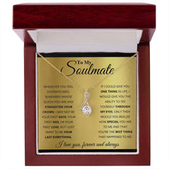 Engraved To My Soulmate Alluring Beauty Necklace, Personalized Gift