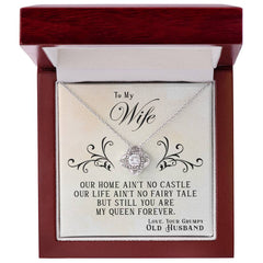 Engraved My Queen Forever Love Knot Necklace, Personalized Gift