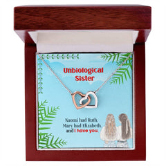 Engraved Best Friends Interlocking Hearts Necklace, Personalized Gift