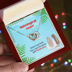 Engraved Best Friends Interlocking Hearts Necklace, Personalized Gift
