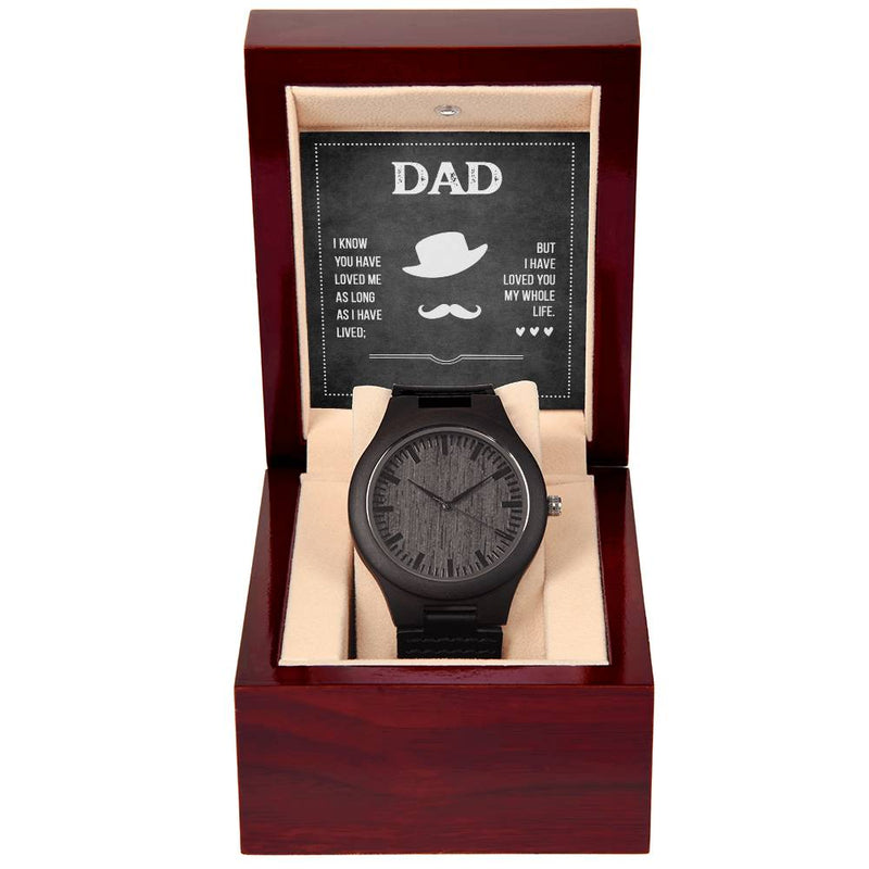 Engraved Dad's Love Wooden Watch, Personalized Gift