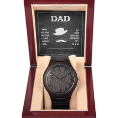 Engraved Dad's Love Wooden Watch, Personalized Gift