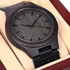 Engraved Dad's Love Wooden Watch, Personalized Gift