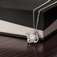 Engraved Love Knot Necklace, Personalized Gift