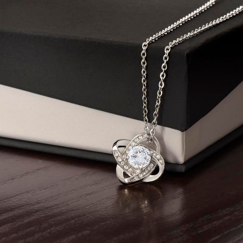 Engraved Love Knot Necklace, Personalized Gift