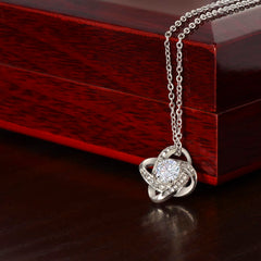 Engraved Love Knot Necklace, Personalized Gift