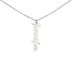 Engraved Classic Vertical Name Necklace, Personalized Gift