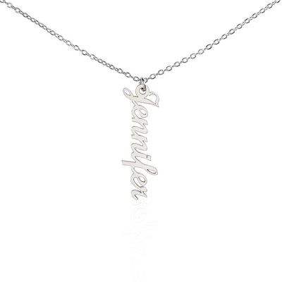 Engraved Classic Vertical Name Necklace, Personalized Gift