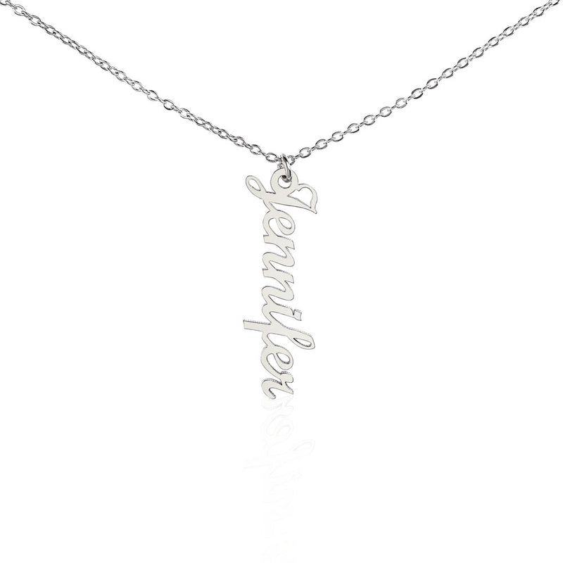 Engraved Classic Vertical Name Necklace, Personalized Gift