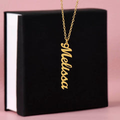 Engraved Classic Vertical Name Necklace, Personalized Gift