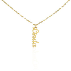 Engraved Classic Vertical Name Necklace, Personalized Gift