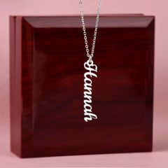 Engraved Classic Vertical Name Necklace, Personalized Gift