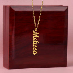 Engraved Classic Vertical Name Necklace, Personalized Gift