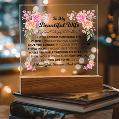 Engraved To My Beautiful Wife Acrylic Square, Personalized Gift