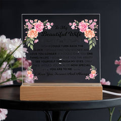 Engraved To My Beautiful Wife Acrylic Square, Personalized Gift