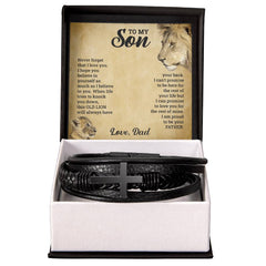 Engraved To My Son Cross Bracelet, Personalized Gift