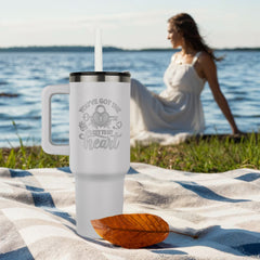 Engraved Key To My Heart Tumbler, Personalized Gift