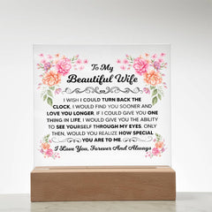 Engraved To My Beautiful Wife Acrylic Square, Personalized Gift