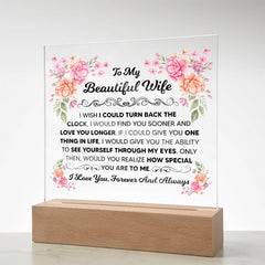 Engraved To My Beautiful Wife Acrylic Square, Personalized Gift