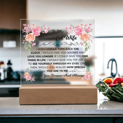 Engraved To My Beautiful Wife Acrylic Square, Personalized Gift
