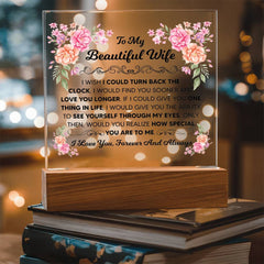 Engraved To My Beautiful Wife Acrylic Square, Personalized Gift